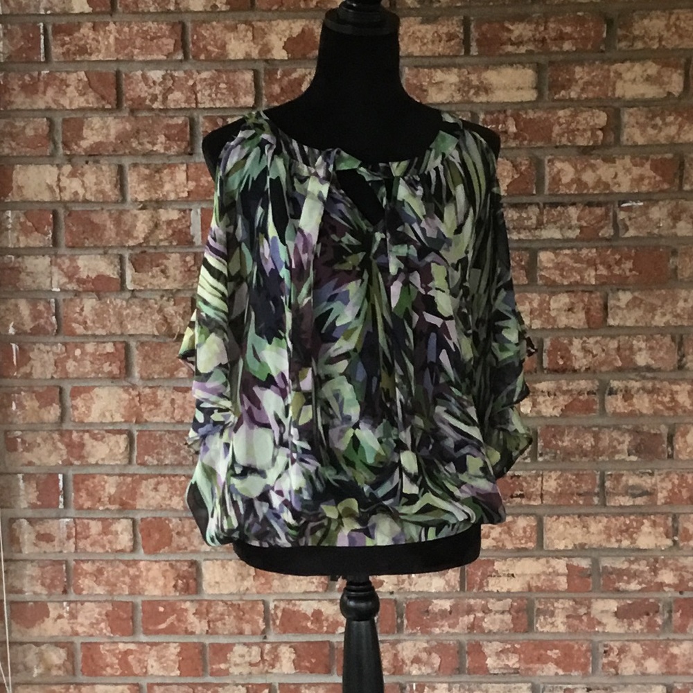 Jennifer Lopez Sheer Cold Shoulder Top